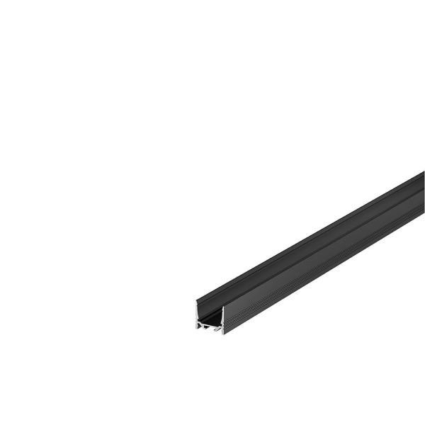 GRAZIA 20, Aufbauprofil, LED, standard, gerillt, 1m, schwarz