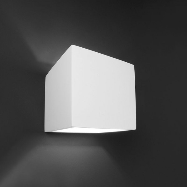 Deko-Light Wandaufbauleuchte, Olga, Gips, Weiß überstreichbar, 40W, 230V, 142x142mm