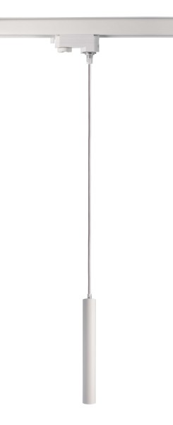 Deko-Light 3-Phasen-Pendelleuchte, Slim, 5W, DIM, 2700 K, Weiß, Aluminium, Verkehrsweiß RAL 9016