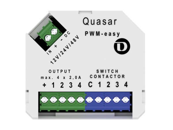 Deko-Light Controller, QUASAR PWM-easy, Kunststoff, Weiß, 24W, 12V, 8000mA, 46x41mm