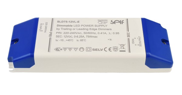 Deko-Light Netzgerät (CV, DC) dimmbar, SELF, DIM, CV, 12V 12-75W, Kunststoff, Weiß, 12V, 1000mA