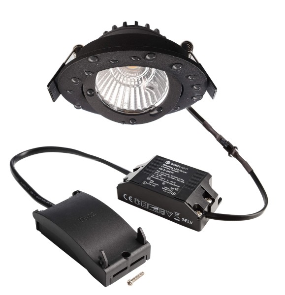 Deko-Light Deckeneinbauleuchte, Dione IP, 8,5 W, DIM, 2700 K, Schwarz, Aluminium, Schwarz, 36°, 8W