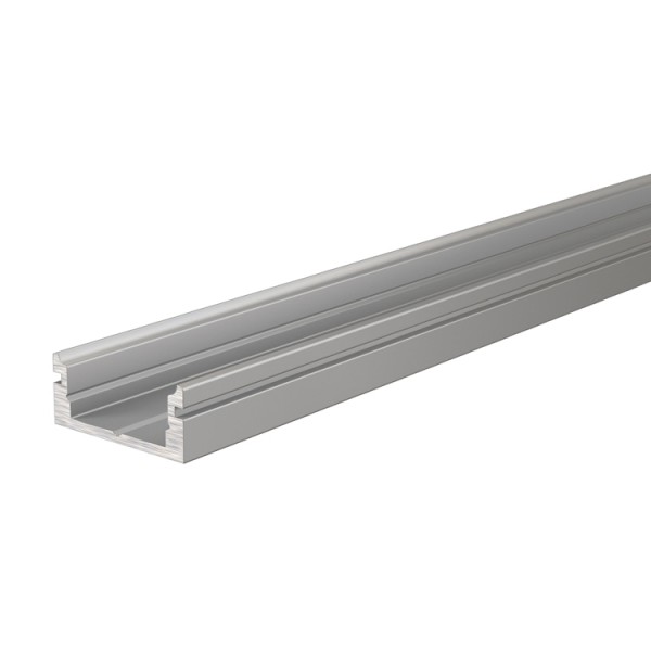 Reprofil, U-Profil flach AU-01-10 für LED Stripes bis 11,3 mm, Silber-matt, eloxiert, 1000 mm