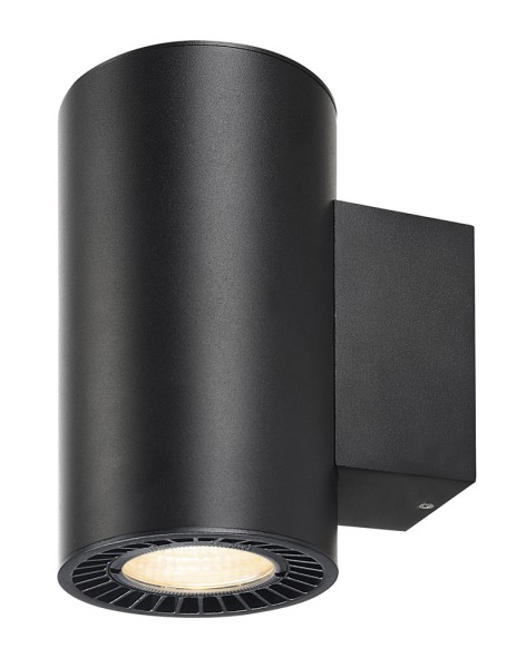 SUPROS, Wandleuchte, LED, 3000K, rund, schwarz, 60° Reflektor, 2x15,2W