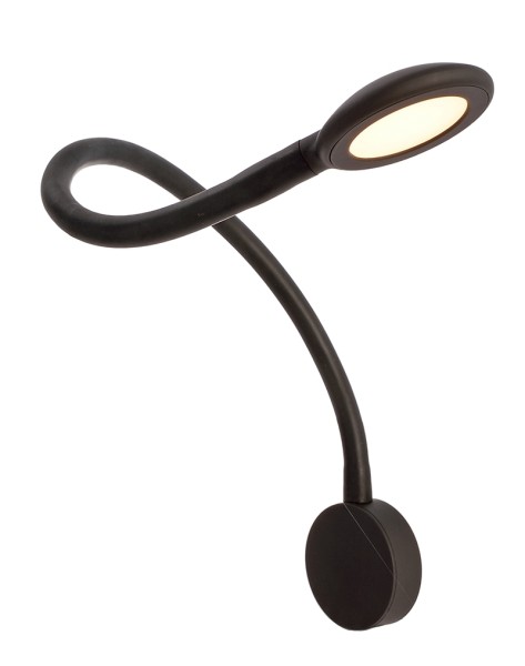 Deko-Light Wandaufbauleuchte, Circini, Kunststoff, schwarz matt, Warmweiß, 120°, 2W, 230V, 560mm