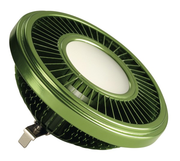 LED QRB111, Leuchtmittel, grün, 19,5W, 140°, 2700K, dimmbar