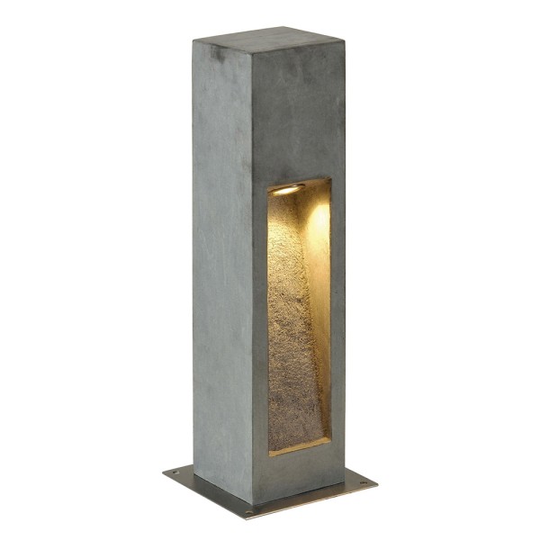 ARROCK STONE, Outdoor Standleuchte, LED, 3000K, eckig, steingrau, L/B/H 12/12/50 cm, max. 6W