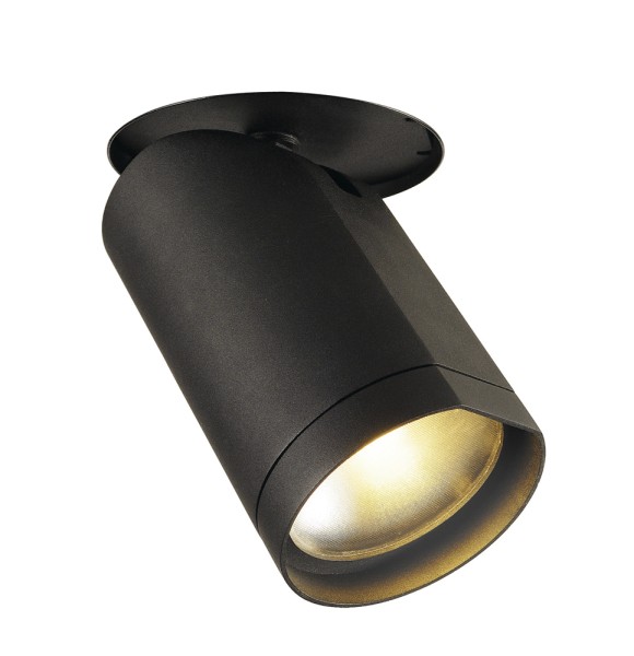 BILAS, Deckeneinbauleuchte, LED, 2700K, rund, schwarz matt, 25°, 20W