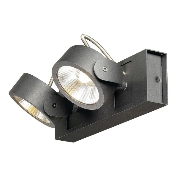 KALU, Wand- und Deckenleuchte, zweiflammig, LED, 3000K, schwarz, 60°