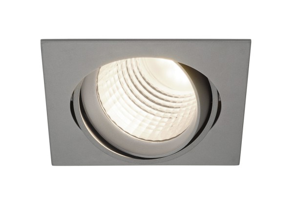 NEW TRIA DLMI, Einbauleuchte, LED, 4000K, eckig, silbergrau, 60°, schwenkbar, inkl. Clipfedern