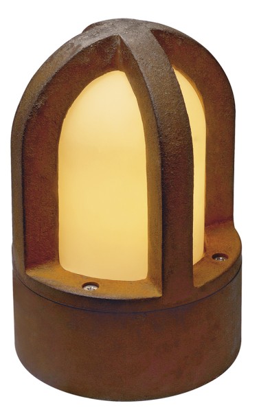 RUSTY CONE, Outdoor Standleuchte, C35, rund, eisen gerostet, Ø/H 15/24 cm, max. 40W, IP54