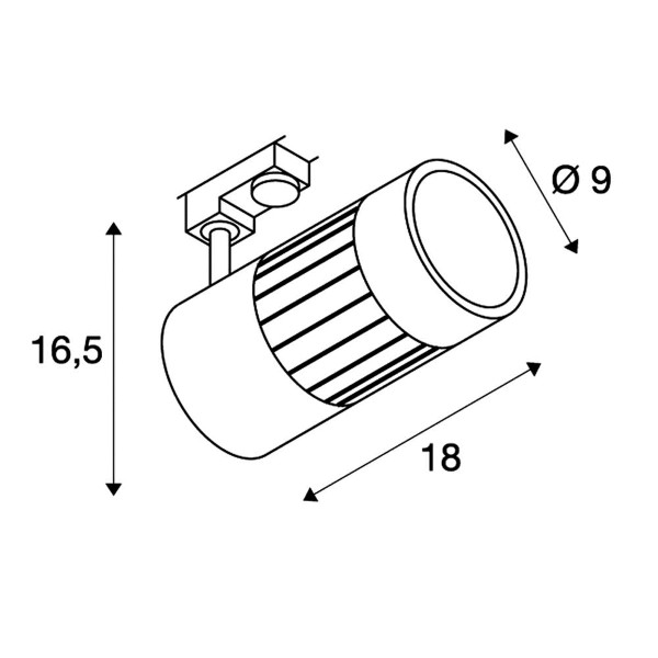 STRUCTEC, Strahler für 3Phasen Hochvolt-Stromschiene, 24W, LED, 4000K, 60°, schwarz