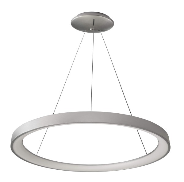 Deko-Light Pendelleuchte, Merope 600, 42 W, DIM, 3000/4000 K, Silber, Aluminium, Silber Gebürstet