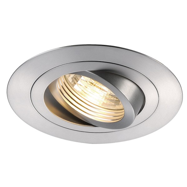 NEW TRIA XL ROUND GU10 Downlight, alu brushed, max. 50W, inkl. Clipfedern