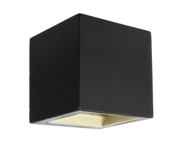 Deko-Light Wandaufbauleuchte, Mini Cube Schwarz, Aluminium, Weiß, Warmweiß, 70°, 4W, 230V