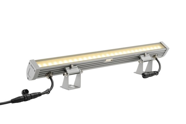 GALEN, Outdoor Wandleuchte, LED, 3000K, IP55, silbergrau, Profil, L/B/H 60/11,3/6,2 cm, 18W