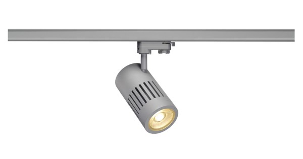 STRUCTEC, Strahler für 3Phasen Hochvolt-Stromschiene, 30W, LED, 3000K, 36°, silbergrau