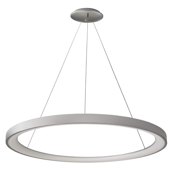 Deko-Light Pendelleuchte, Merope 800, 60 W, DIM, 3000/4000 K, Silber, Aluminium, Silber Gebürstet