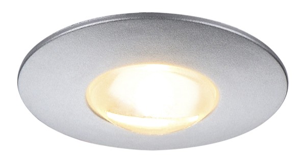 DEKLED, Einbauleuchte, LED, 3000K, rund, silber metallic, 1W