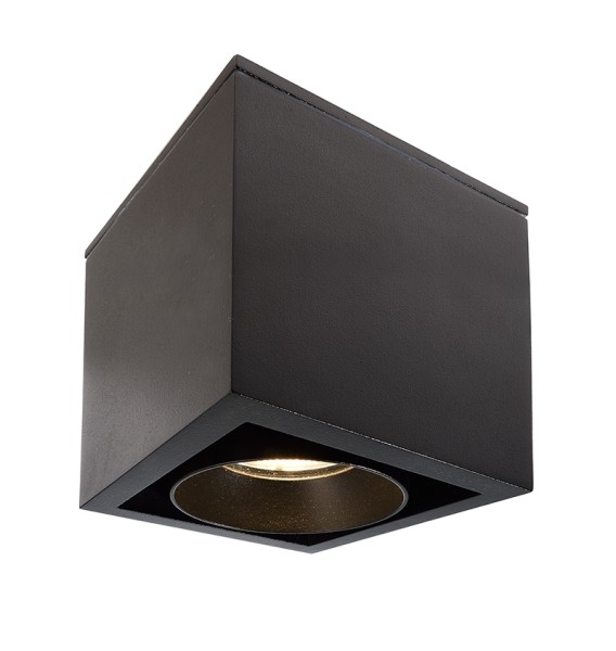 Deko-Light Deckenaufbauleuchte, Ceti, Aluminium Druckguss, schwarz, Warmweiß, 35°, 9W, 230V, 85x85mm