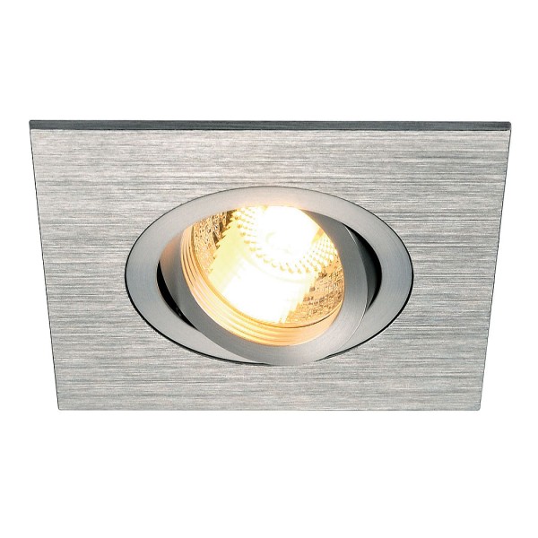 NEW TRIA XL SQUARE GU10 Downlight, alu brushed, max. 50W, inkl. Clipfedern