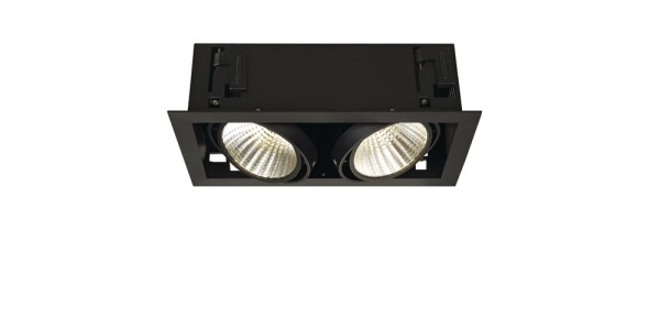 KADUX 2 SET, Einbauleuchte, zweiflammig, LED, 3000K, xl, rechteckig, schwarz matt, 30°, 54W