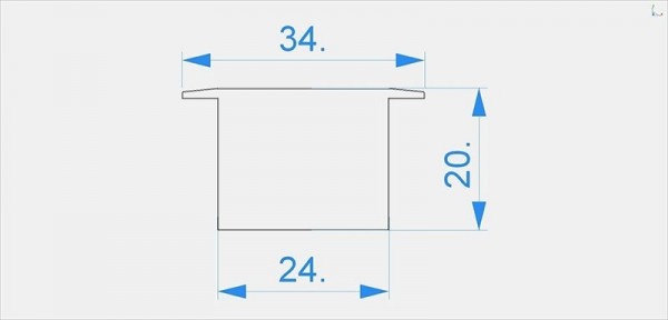 Reprofil Profil Zubehör, Endkappe I-ET-05-15 Set 2 Stk, Kunststoff, Grau, 34x24mm