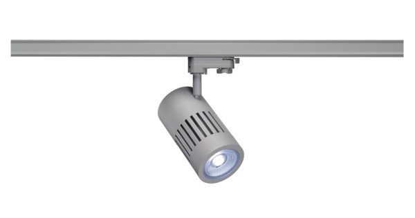 STRUCTEC, Strahler für 3Phasen Hochvolt-Stromschiene, 24W, LED, 4000K, 36°, silbergrau