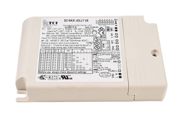 TCI Netzgerät, Jolly US 25, Kunststoff, Weiß, 50W, 48V, 350mA, 124x79mm