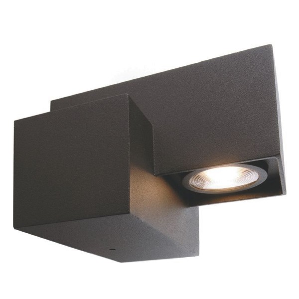 Deko-Light Wandaufbauleuchte, Taco I, Aluminium Druckguss, anthrazit, Warmweiß, 100°, 5W, 230V