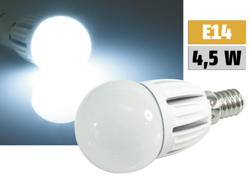 E14 LED Globelampe, 4,5W SMD LED, 6000K