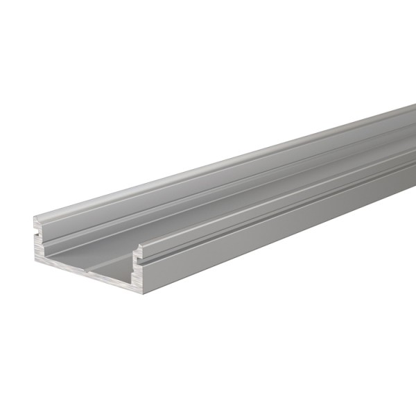 Reprofil, U-Profil flach AU-01-15 für LED Stripes bis 16,3 mm, Silber-matt, eloxiert, 1000 mm