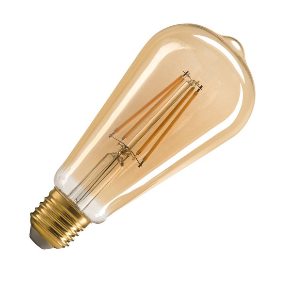 ST64 E27, LED Leuchtmittel gold 7, 5W 2500K CRI90 320°