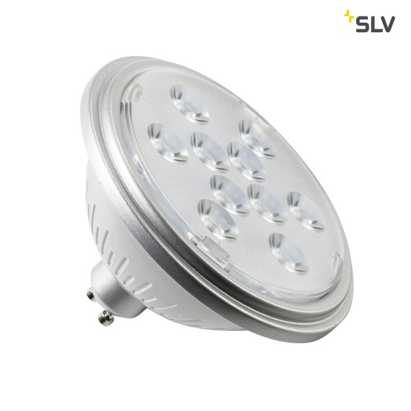 LED Leuchtmittel, QPAR111, GU10, 7W, 3000K, 13° silber