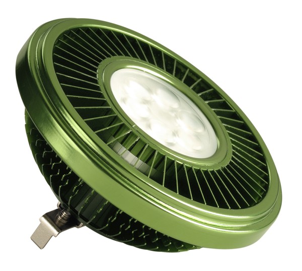 LED QRB111, Leuchtmittel, grün, 19,5W, 30°, 2700K, dimmbar